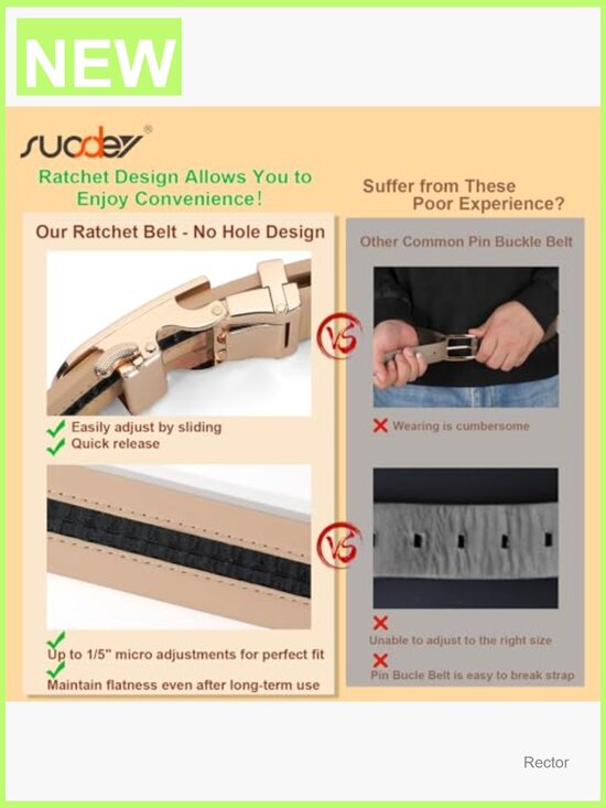 Women Leather Ratchet Belt Gold Automatic Sliding Buckle 1.2\